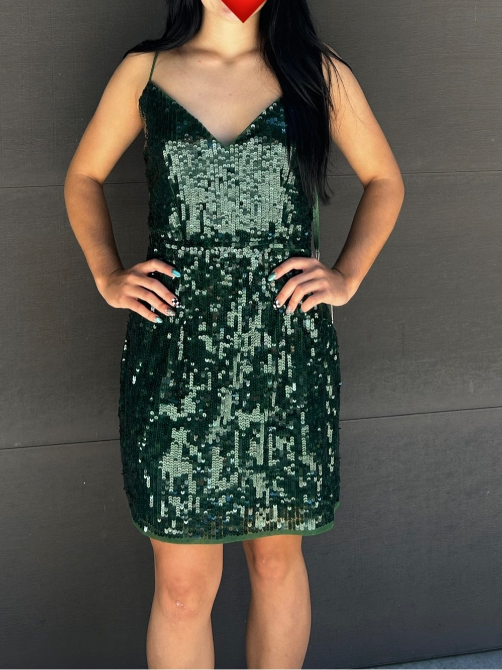 Mac Duggal Emerald Sequin Gown NWT 8